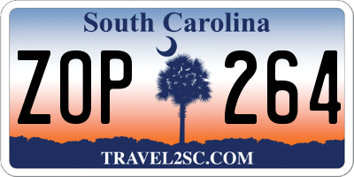 SC license plate ZOP264