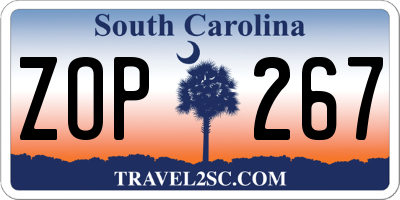SC license plate ZOP267