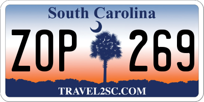 SC license plate ZOP269