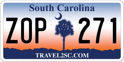 SC license plate ZOP271
