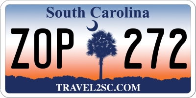 SC license plate ZOP272