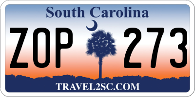 SC license plate ZOP273