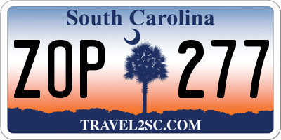 SC license plate ZOP277