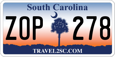 SC license plate ZOP278