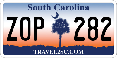 SC license plate ZOP282