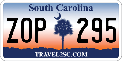SC license plate ZOP295