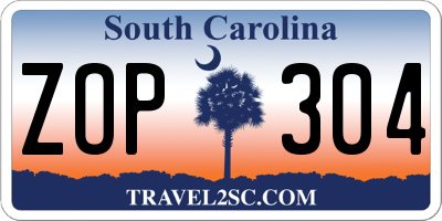 SC license plate ZOP304