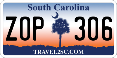 SC license plate ZOP306