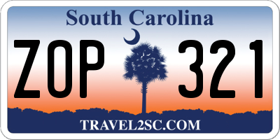 SC license plate ZOP321