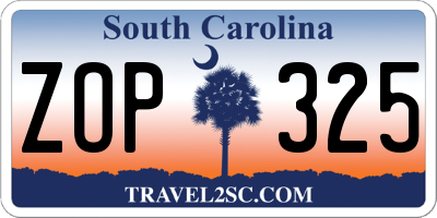 SC license plate ZOP325