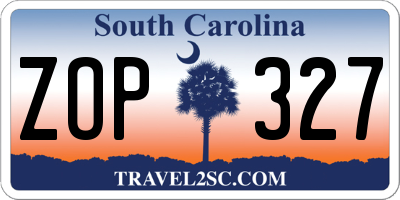 SC license plate ZOP327