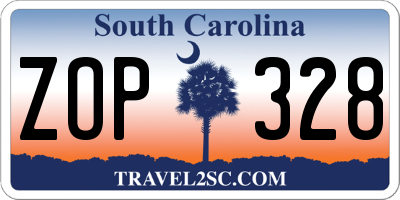 SC license plate ZOP328