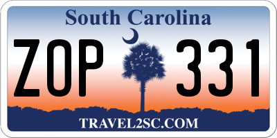 SC license plate ZOP331