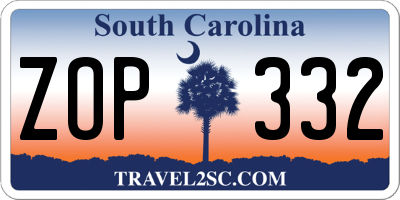 SC license plate ZOP332