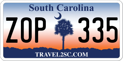 SC license plate ZOP335