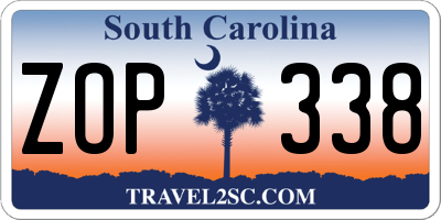 SC license plate ZOP338