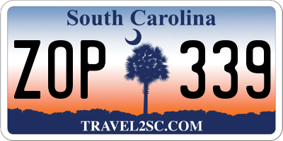 SC license plate ZOP339