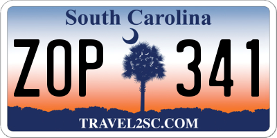 SC license plate ZOP341