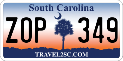SC license plate ZOP349