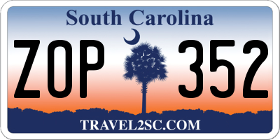 SC license plate ZOP352