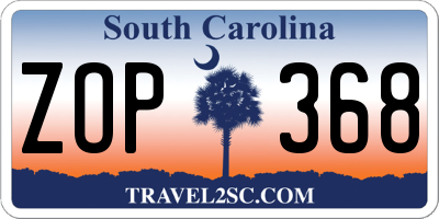 SC license plate ZOP368
