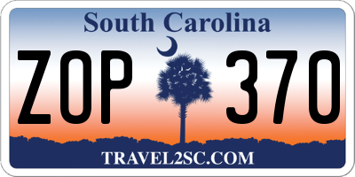 SC license plate ZOP370