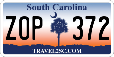 SC license plate ZOP372