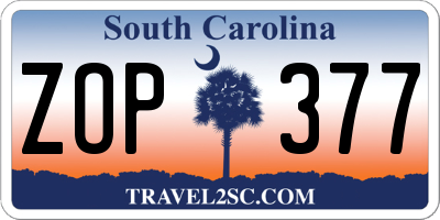 SC license plate ZOP377
