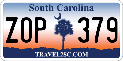 SC license plate ZOP379