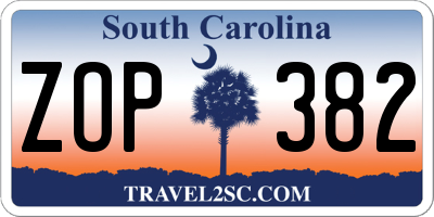 SC license plate ZOP382