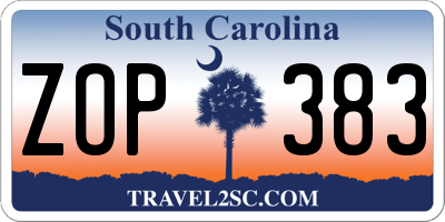 SC license plate ZOP383