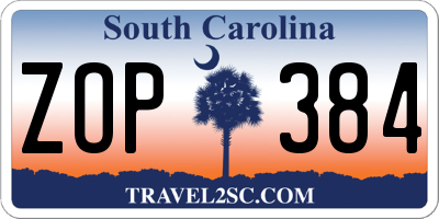SC license plate ZOP384