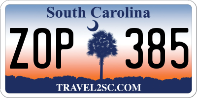SC license plate ZOP385