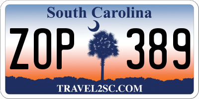 SC license plate ZOP389