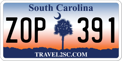 SC license plate ZOP391