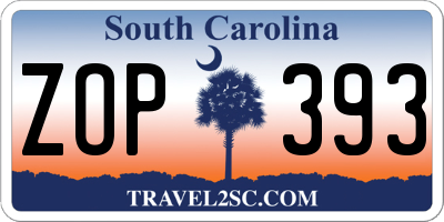 SC license plate ZOP393