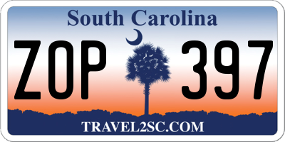 SC license plate ZOP397