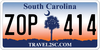 SC license plate ZOP414