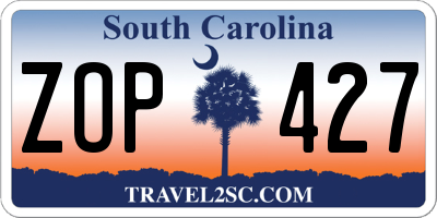 SC license plate ZOP427