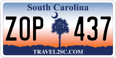SC license plate ZOP437