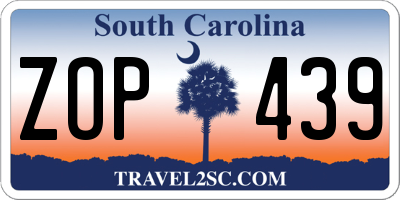 SC license plate ZOP439