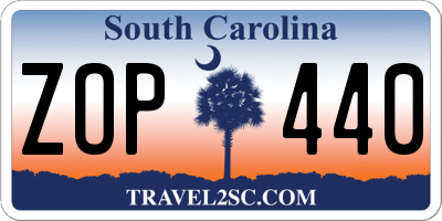 SC license plate ZOP440