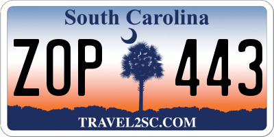 SC license plate ZOP443