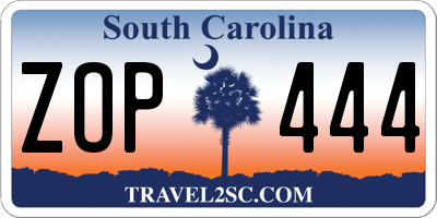 SC license plate ZOP444