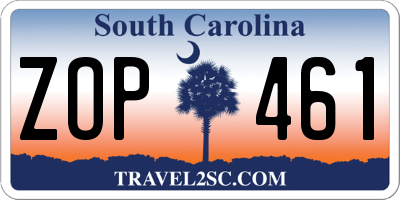 SC license plate ZOP461