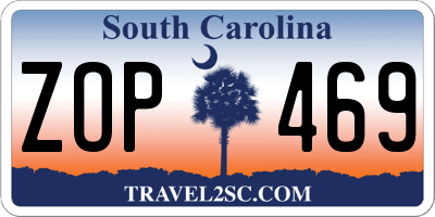 SC license plate ZOP469