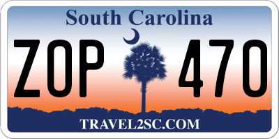 SC license plate ZOP470