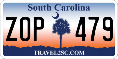 SC license plate ZOP479