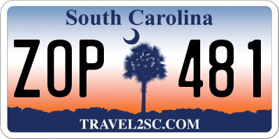 SC license plate ZOP481