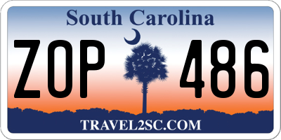 SC license plate ZOP486